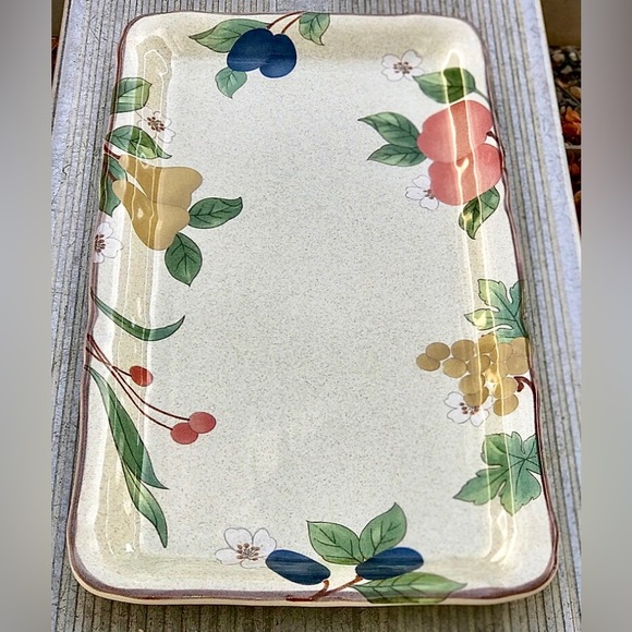 Retired MIKASA Country Classics FRUIT PANORAMA Rectangular Sandwich Plate - Picture 7 of 10